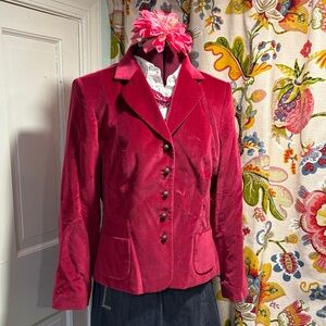 Talbots Rich Raspberry Velvet Blazer